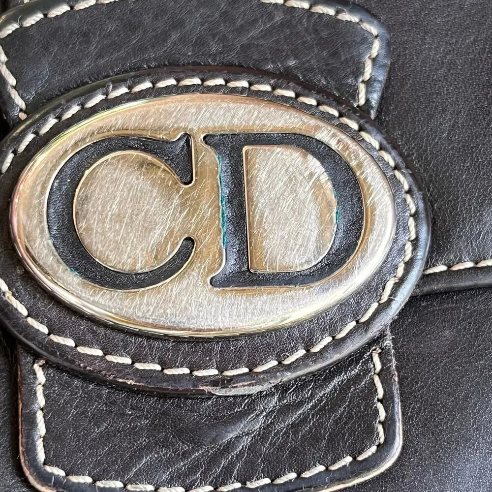 CHRISTIAN DIOR Brown Leather Vintage Wallet
